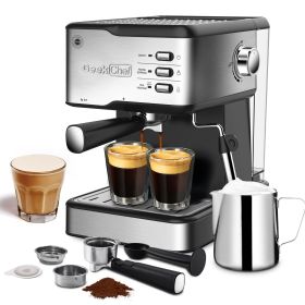 Geek Chef Espresso Machine;  Espresso and Cappuccino latte Maker 20 Bar Pump Coffee Machine Compatible with ESE POD capsules filter;  950W;  1.5L
