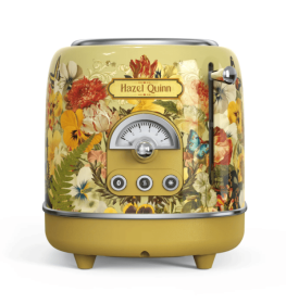 2 slice Vintage Toaster SUS304 Food grade 6 Browning level Fashion High Lift Bar Flower Watermark Painting Process 3 Features-Thaw / reheat / can
