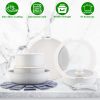17Pcs Nonstick Cookware Set Induction Kitchen Pots And Pans Set With Detachable Handles Fast Even Heating Frying Pan Sauce Pan Oven Dishwasher Safe Fo